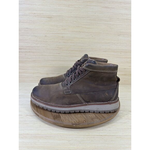 Clarks Varby Top Brown Leather Ankle Boots Mens Size 9 - Picture 1 of 8